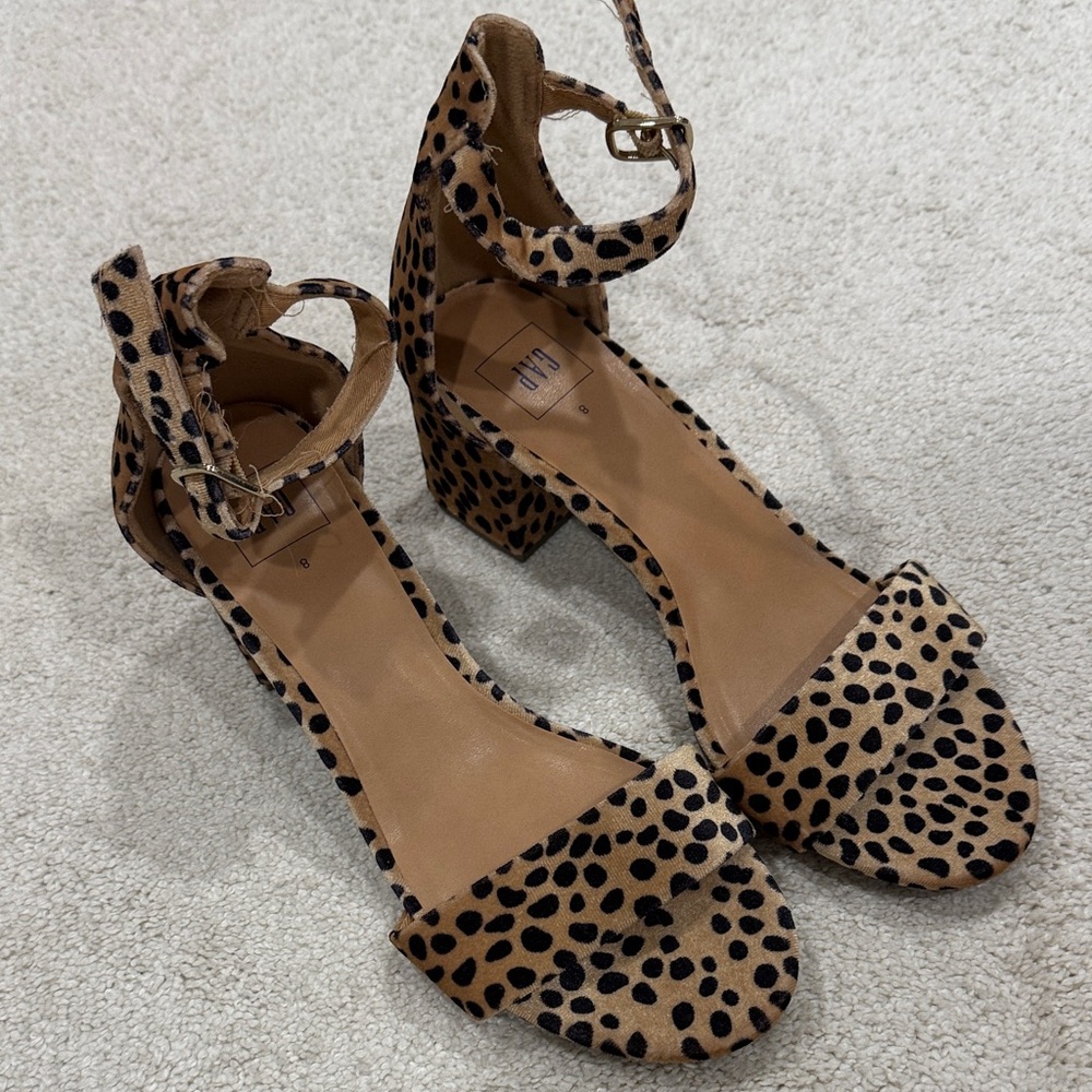 GAP Cheetah Print Block Heel Sandals